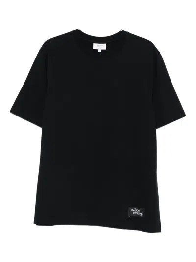 Maison Kitsuné Logo-patch T-shirt In Black