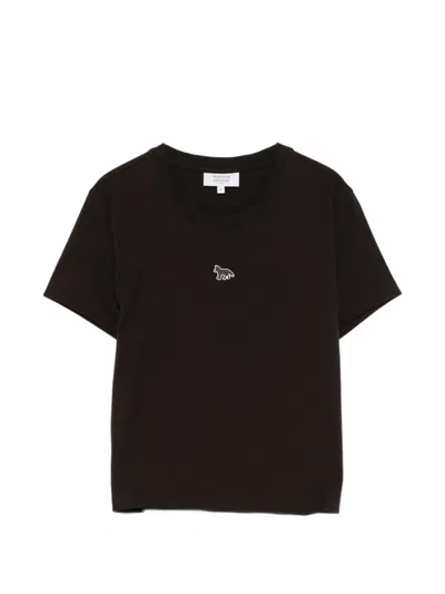 Maison Kitsuné Logo-patch T-shirt In Black