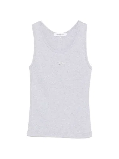 Maison Kitsuné Logo-patch Tank Top In Gray