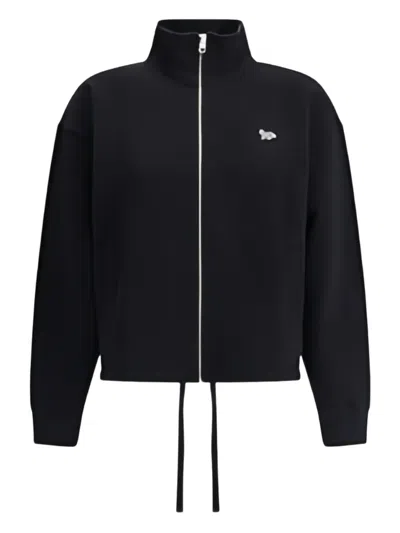 MAISON KITSUNÉ LOGO-PATCH ZIPPED SWEATSHIRT