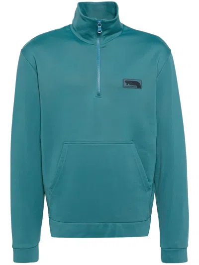 Maison Kitsuné Logo Patched Jacket In Blue