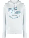 Maison Kitsuné Logo-print Cotton-jersey Hoodie In Blue