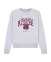 Maison Kitsuné Crewneck Sweatshirt With Logo Print In Gray