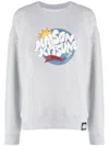 Maison Kitsuné Logo-print Cotton Sweatshirt In Grey