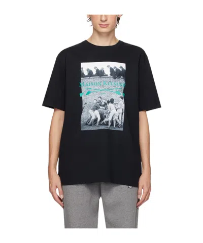 Maison Kitsuné Logo-print Cotton T-shirt In Black