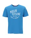 Maison Kitsuné Logo-print Cotton T-shirt In Blue