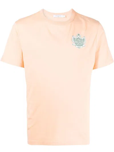 Maison Kitsuné Logo-print Cotton T-shirt In Pink