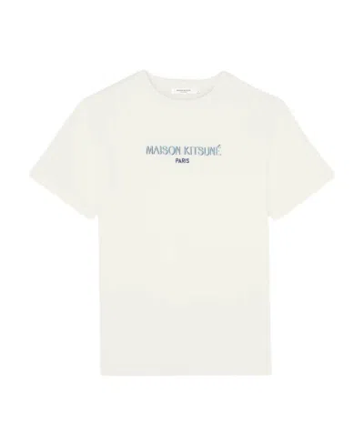 Maison Kitsuné Logo-print Cotton T-shirt In White