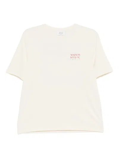 Maison Kitsuné Logo-print Crew-neck T-shirt In White