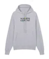 Maison Kitsuné Logo-print Drawstring Cotton Hoodie In Gray