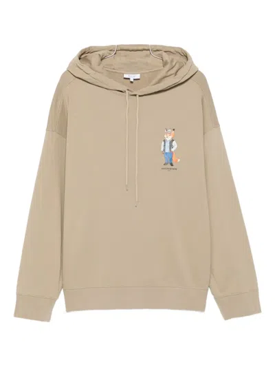 Maison Kitsuné Long-sleeved Sweatshirt In Brown