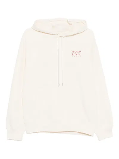 Maison Kitsuné Logo-print Hoodie In Neutral