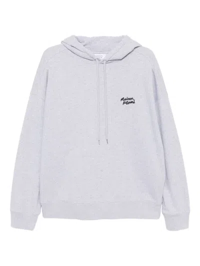 Maison Kitsuné Logo-print Hoodies In White