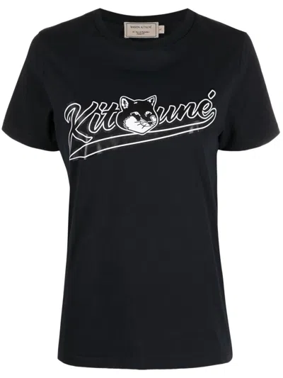 Maison Kitsuné Logo-print T-shirt In Black