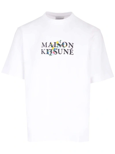 Maison Kitsuné Logo-print T-shirt In White