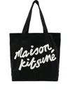 Maison Kitsuné Maison Kitsune Handwriting Tote In Black