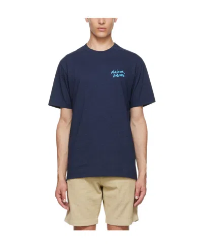 Maison Kitsuné Logo Short-sleeved T-shirt In Blue