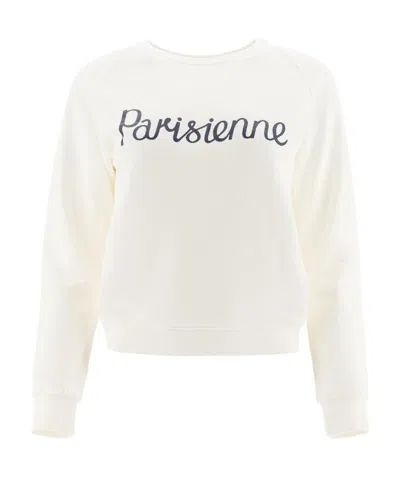 Maison Kitsuné Logo Sweater In White