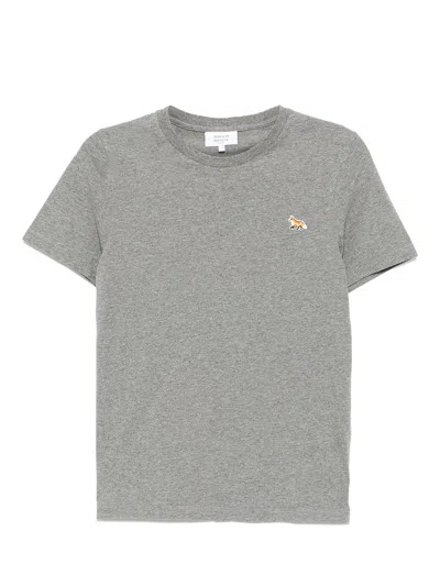Maison Kitsuné Logo T-shirt In Grey
