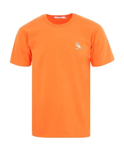 Maison Kitsuné Logo T-shirt In Orange