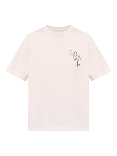 Maison Kitsuné Metallic Daisy Comfort T-shirt In Pink
