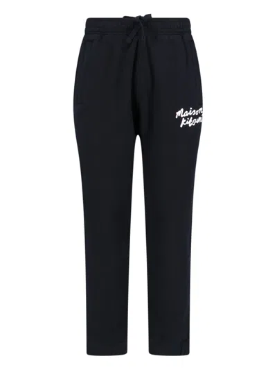 Maison Kitsuné Logo Track Pants In Black  