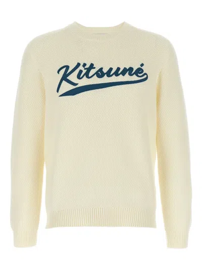 Maison Kitsuné Maison Kitsune Ivory Cotton Blend Sweater In Neutral