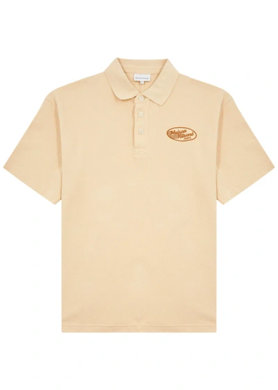 Maison Kitsuné Logo Waffle-knit Cotton Polo Shirt In Cream