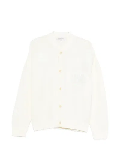 Maison Kitsuné Logo-embroidered Cardigan In White