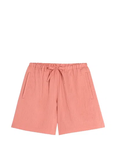 Maison Kitsuné Logo-embroidered Drawstring Shorts In Pink