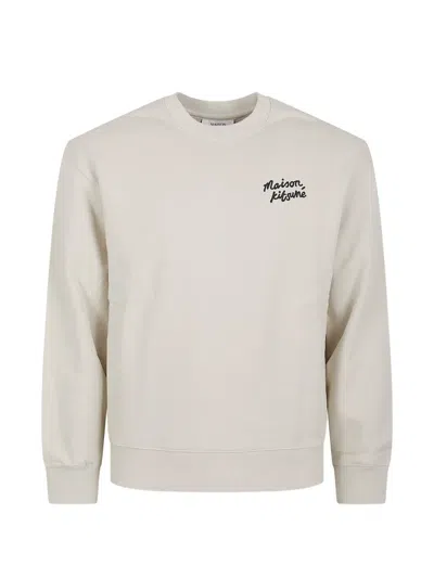 Maison Kitsuné Logo-embroidered Sweatshirt In Neutral