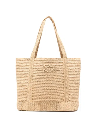 Maison Kitsuné Logo-lettering Tote Bag In Neutral