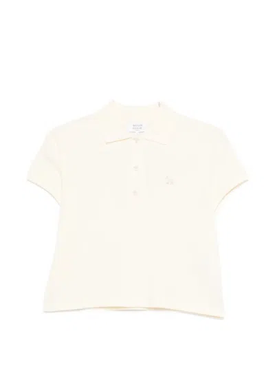 Maison Kitsuné Logo-patch Polo Top In Pink