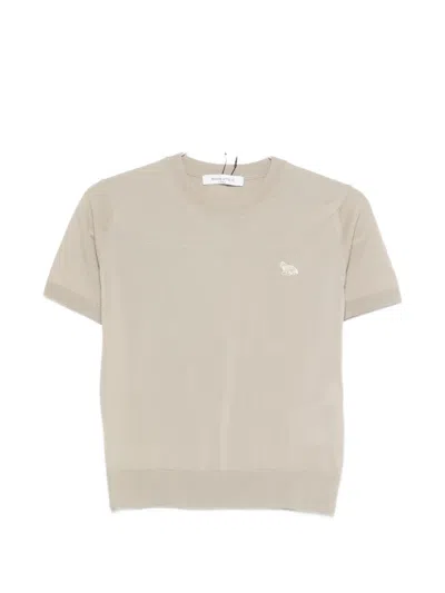 Maison Kitsuné Logo-patch T-shirt In Gray
