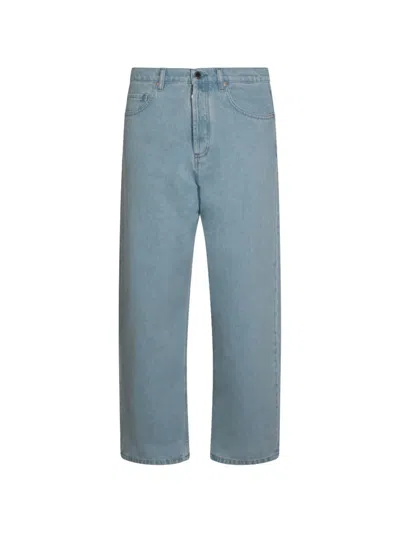 Maison Kitsuné Logo-patch Wide-leg Jeans In Blue