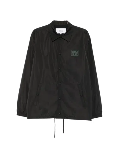 Maison Kitsuné Logo-print Buttoned Jacket In Black