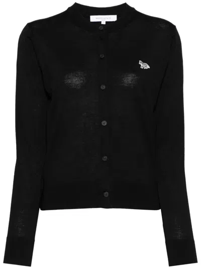 Maison Kitsuné Knitted Cardi-coats In Black