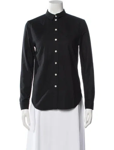 Pre-owned Maison Kitsuné Long Sleeve Button-up Top In Gray