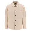 Maison Kitsuné Maison Kitsune Long-sleeve Cotton Gabardine Overshirt In Beige