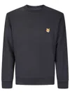 Maison Kitsuné Cotton Sweatshirt Featuring Fox Head Design In Blue