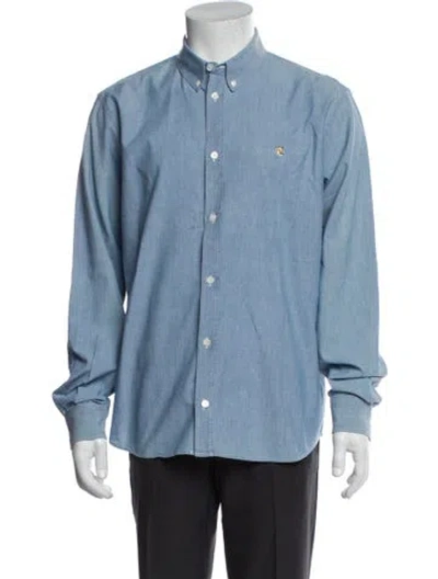 Pre-owned Maison Kitsuné Long Sleeve Denim Shirt In Blue