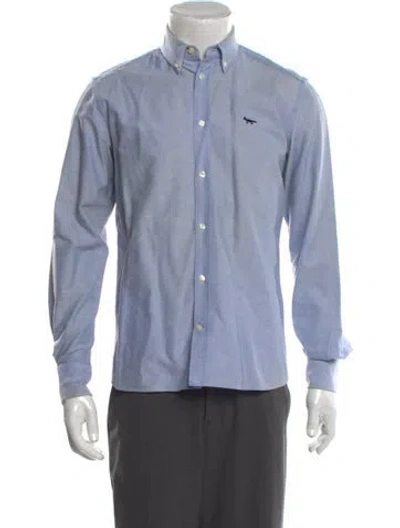 Pre-owned Maison Kitsuné Long Sleeve Dress Shirt In Blue