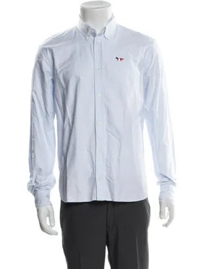Pre-owned Maison Kitsuné Long Sleeve Dress Shirt In Blue