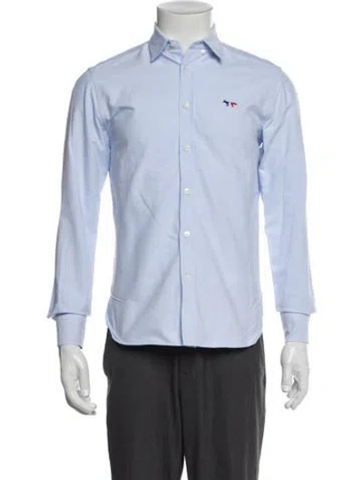 Pre-owned Maison Kitsuné Long Sleeve Dress Shirt In Blue