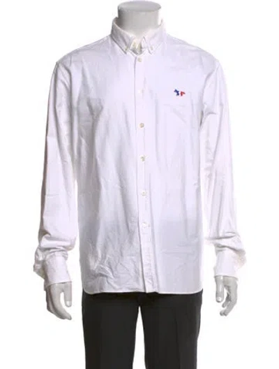 Pre-owned Maison Kitsuné Long Sleeve Dress Shirt In White