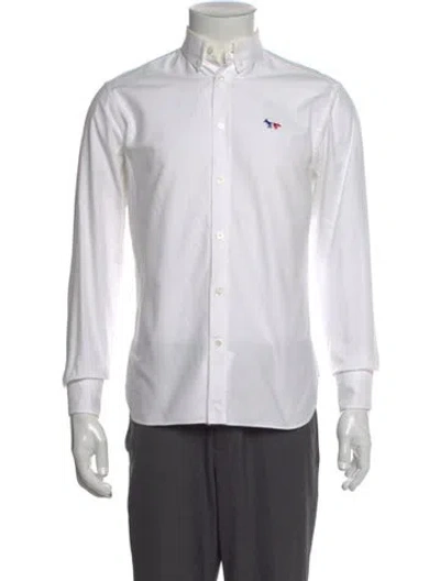Pre-owned Maison Kitsuné Long Sleeve Dress Shirt In White