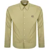 Maison Kitsuné Maison Kitsune Long Sleeve Fox Head Shirt Khaki In Khaki