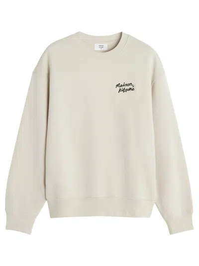 Maison Kitsuné Maison Kitsune Long Sleeve Logo Sweatshirt For Men In White