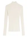 Maison Kitsuné Baby Fox Fine Wool Rib Turtleneck Jumper In Neutral