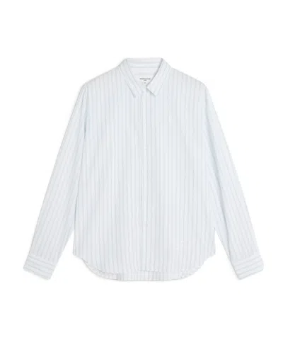 Maison Kitsuné Vertical-stripe Long-sleeve Shirt In Blue